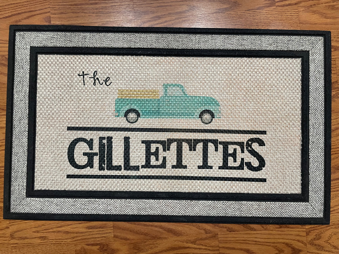 Personalized Blue Pickup Doormat