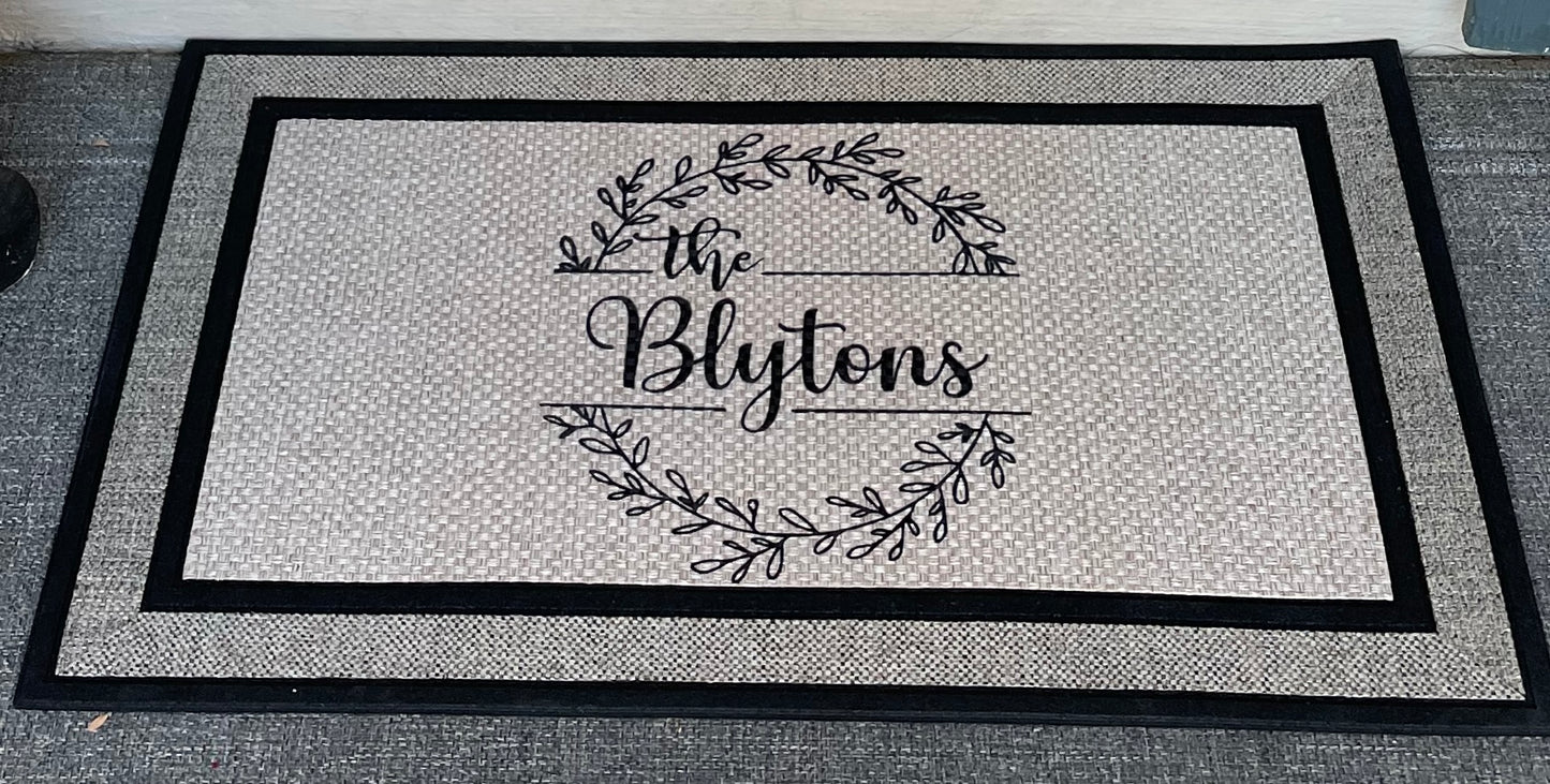 Personalized Laurel Leaf Doormat