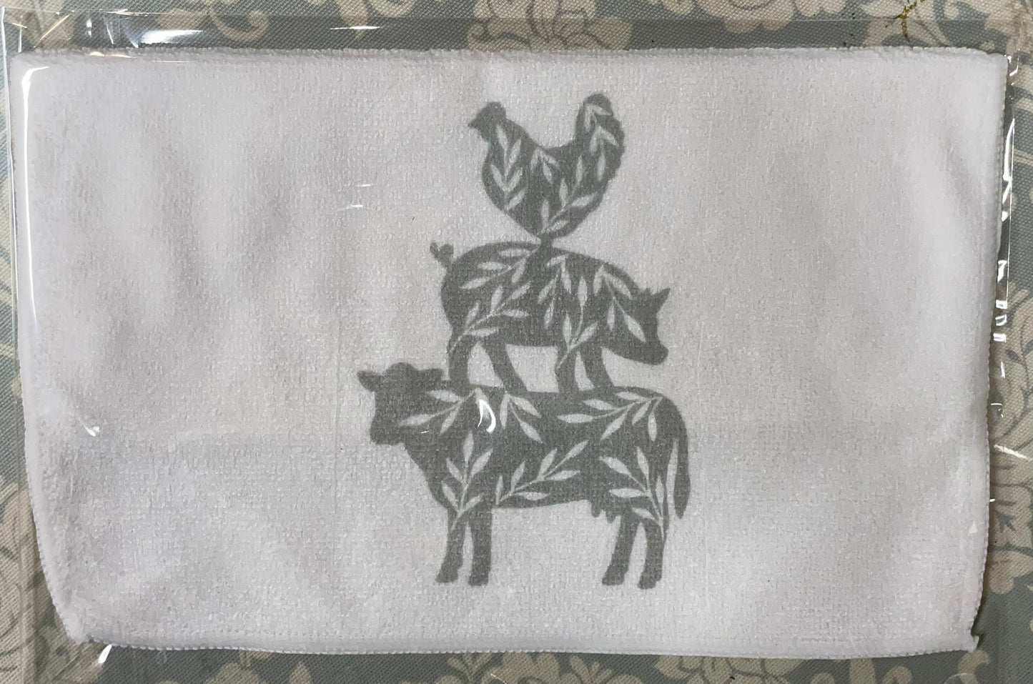 Stacked Farm Animals dishcloth